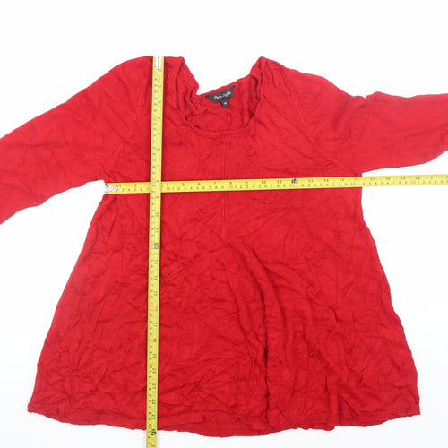 Phase Eight Women Red Size 16 Knit Shift Dress Long Sleeve