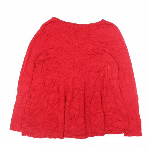 Phase Eight Women Red Size 16 Knit Shift Dress Long Sleeve