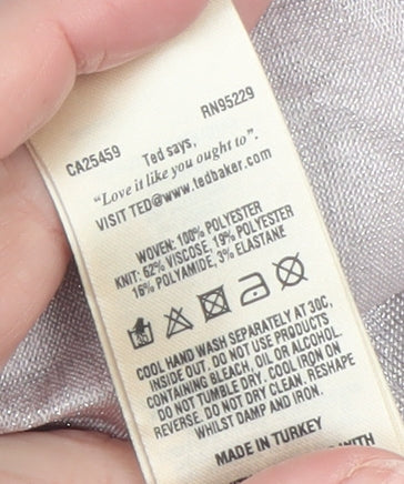 Ted Baker Womens Multicoloured Swan Print Sleeveless Top Size 12