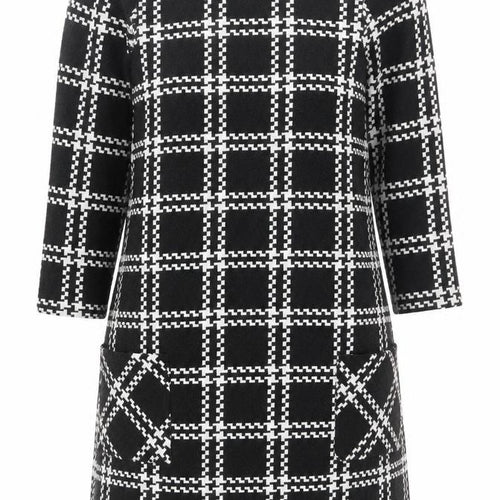New Look Women’s Black Check Shift Dress Size 10 3/4 Sleeve