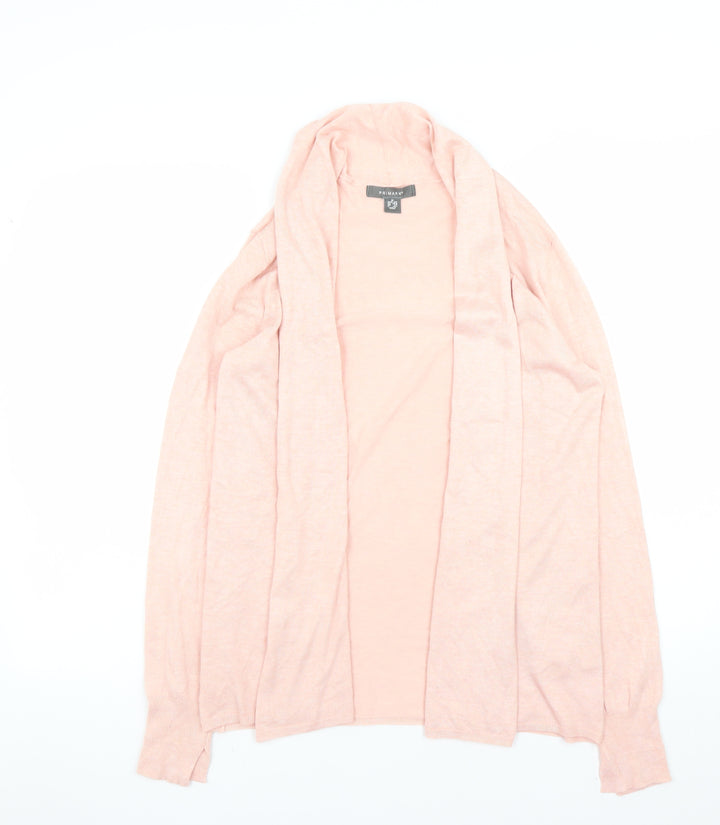 Primark Women’s Pink Knit Open Long Sleeve Cardigan M UK 10/12