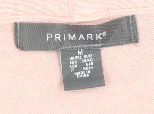 Primark Women’s Pink Knit Open Long Sleeve Cardigan M UK 10/12