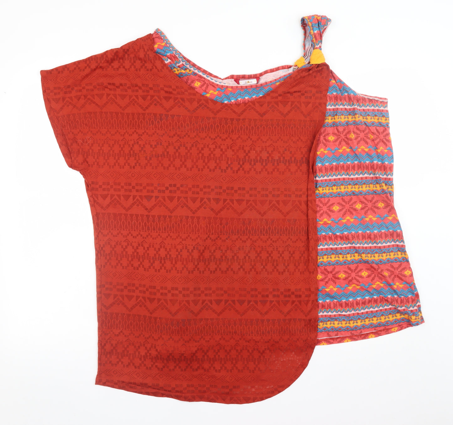 Joe Browns Women's Red Aztec Asymmetrical Tunic T-Shirt Size 26