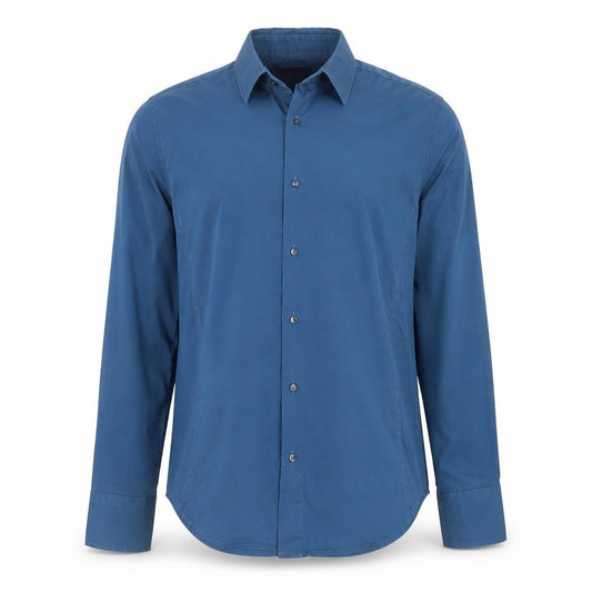 Zara Man Blue Extra-Slim Fit Long Sleeve Dress Shirt Size L