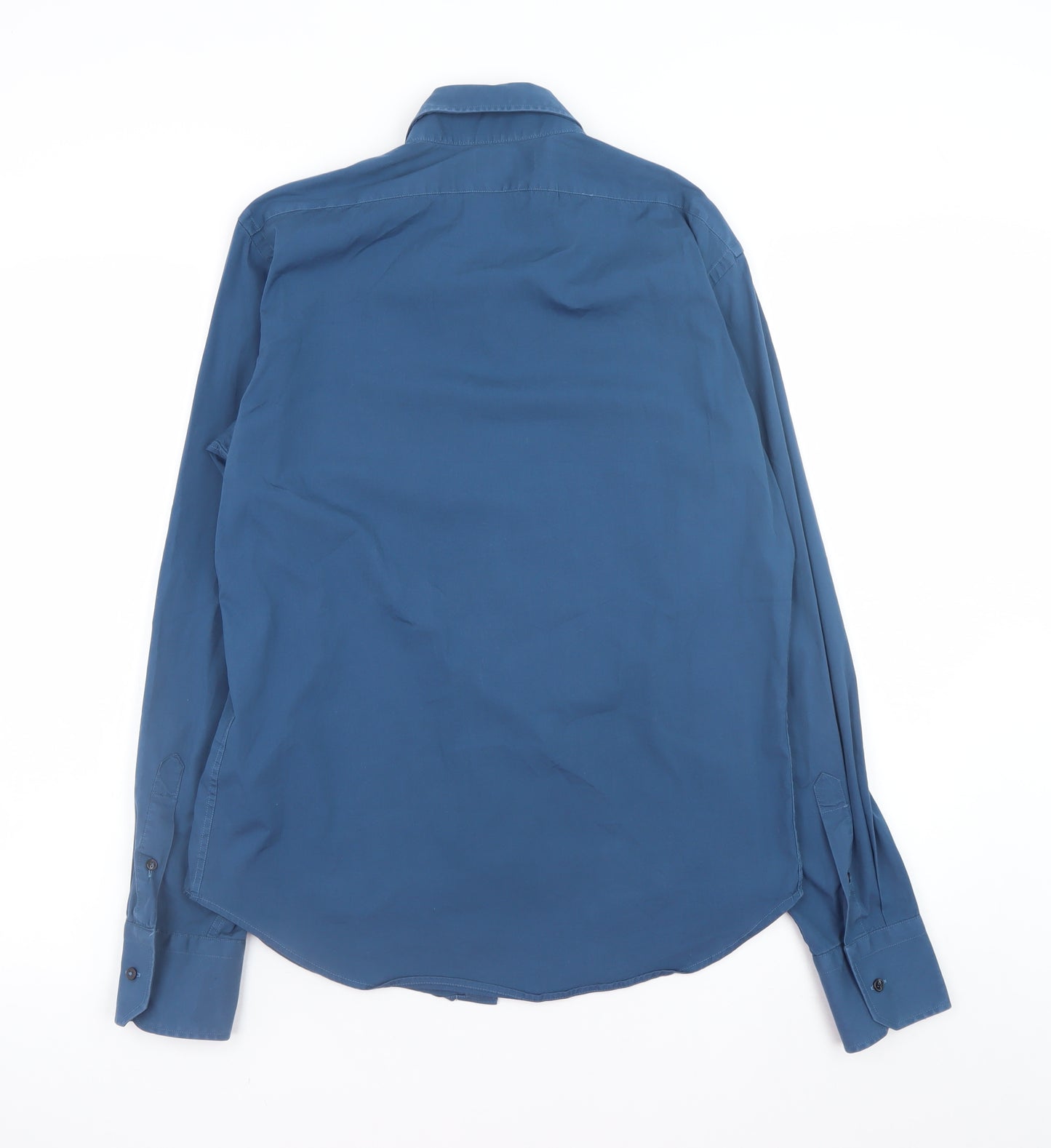 Zara Man Blue Extra-Slim Fit Long Sleeve Dress Shirt Size L