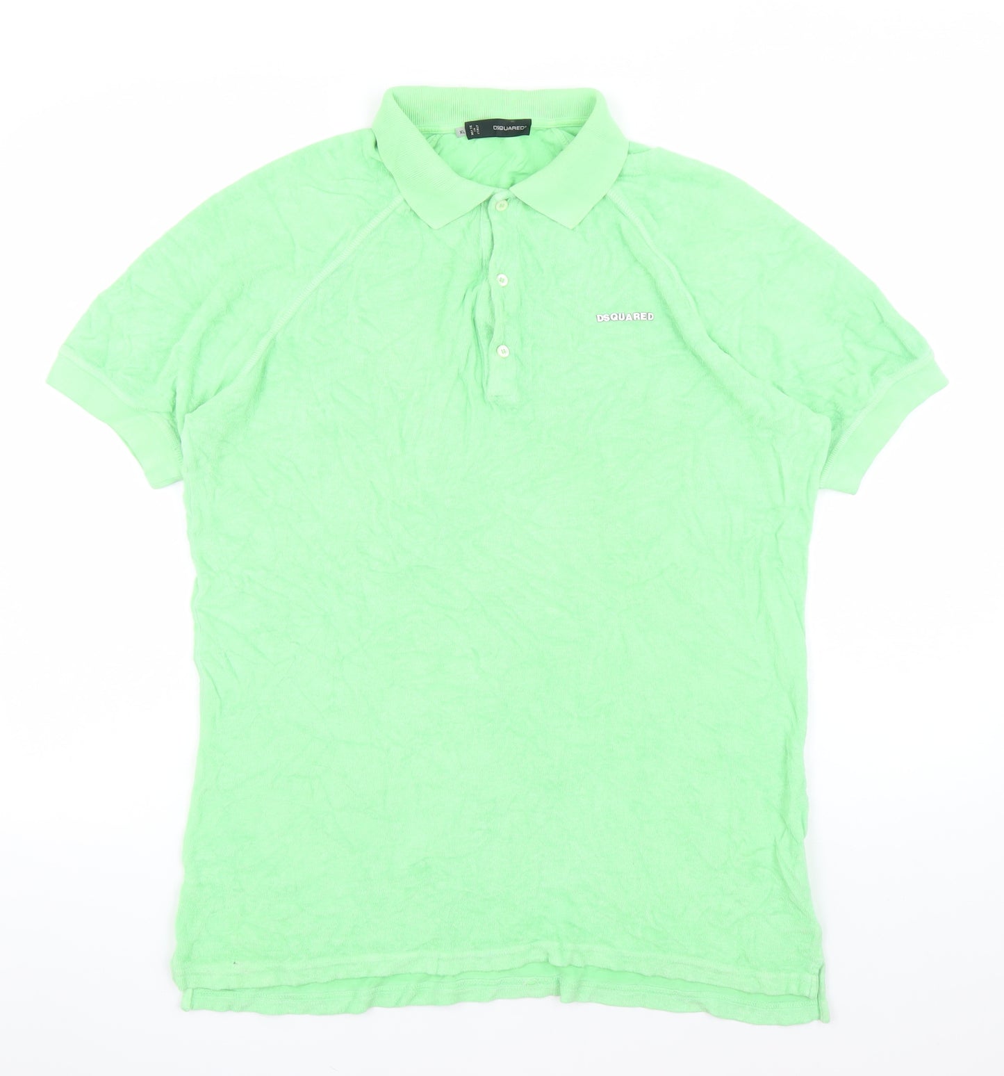 Dsquared2 Men's Green XL Slim Fit Cotton Polo Shirt