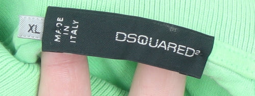 Dsquared2 Men's Green XL Slim Fit Cotton Polo Shirt