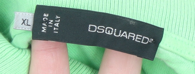 Dsquared2 Men's Green XL Slim Fit Cotton Polo Shirt