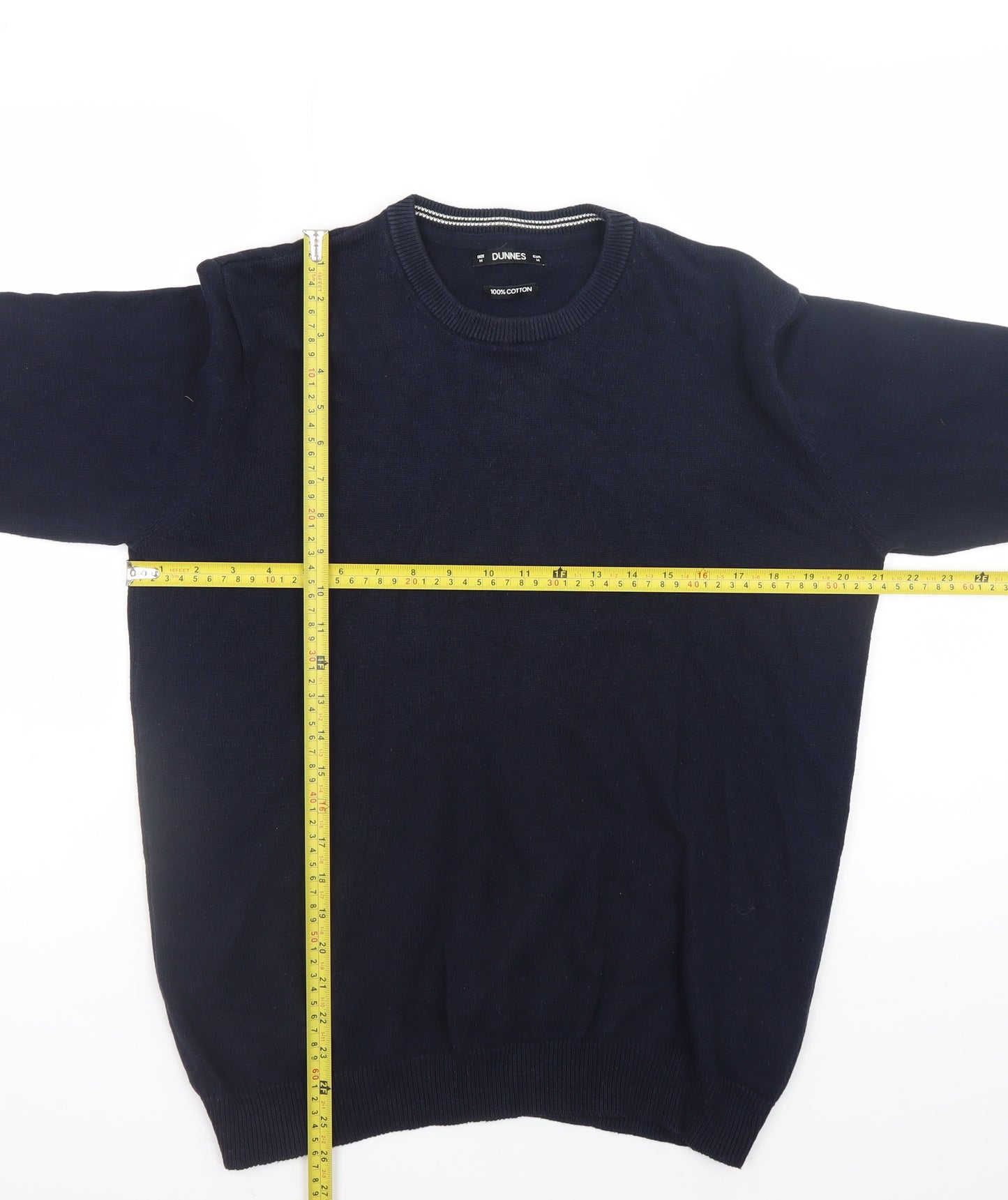 Dunnes Men’s Blue Cotton Crew Neck Jumper Size M