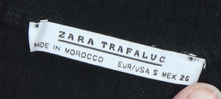 Zara Women’s Black Slim Fit Flared Sleeve Pullover Jumper Size S