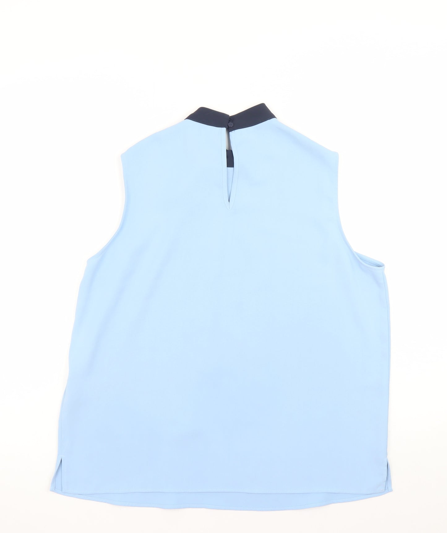 Marks and Spencer Women’s Blue Sleeveless High Neck Bow Blouse Size 14