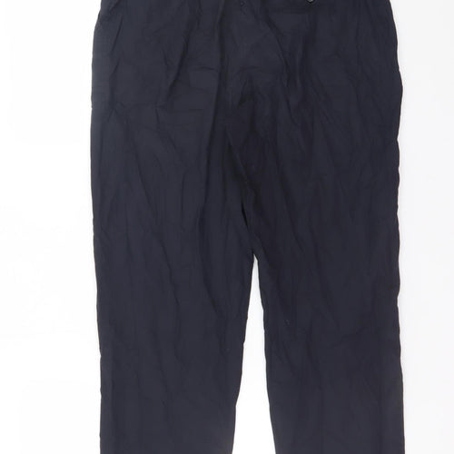 Carolyn Donnelly The Edit Women's Black Cotton Elastic Waist Straight Trousers UK 10