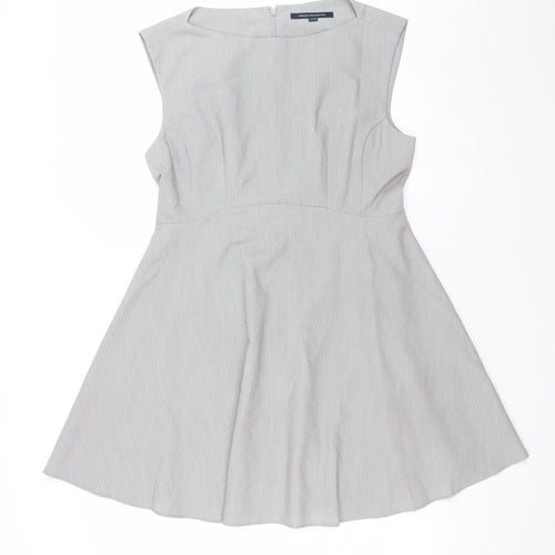 French Connection Women's Grey Sleeveless Fit & Flare Dress Size 14