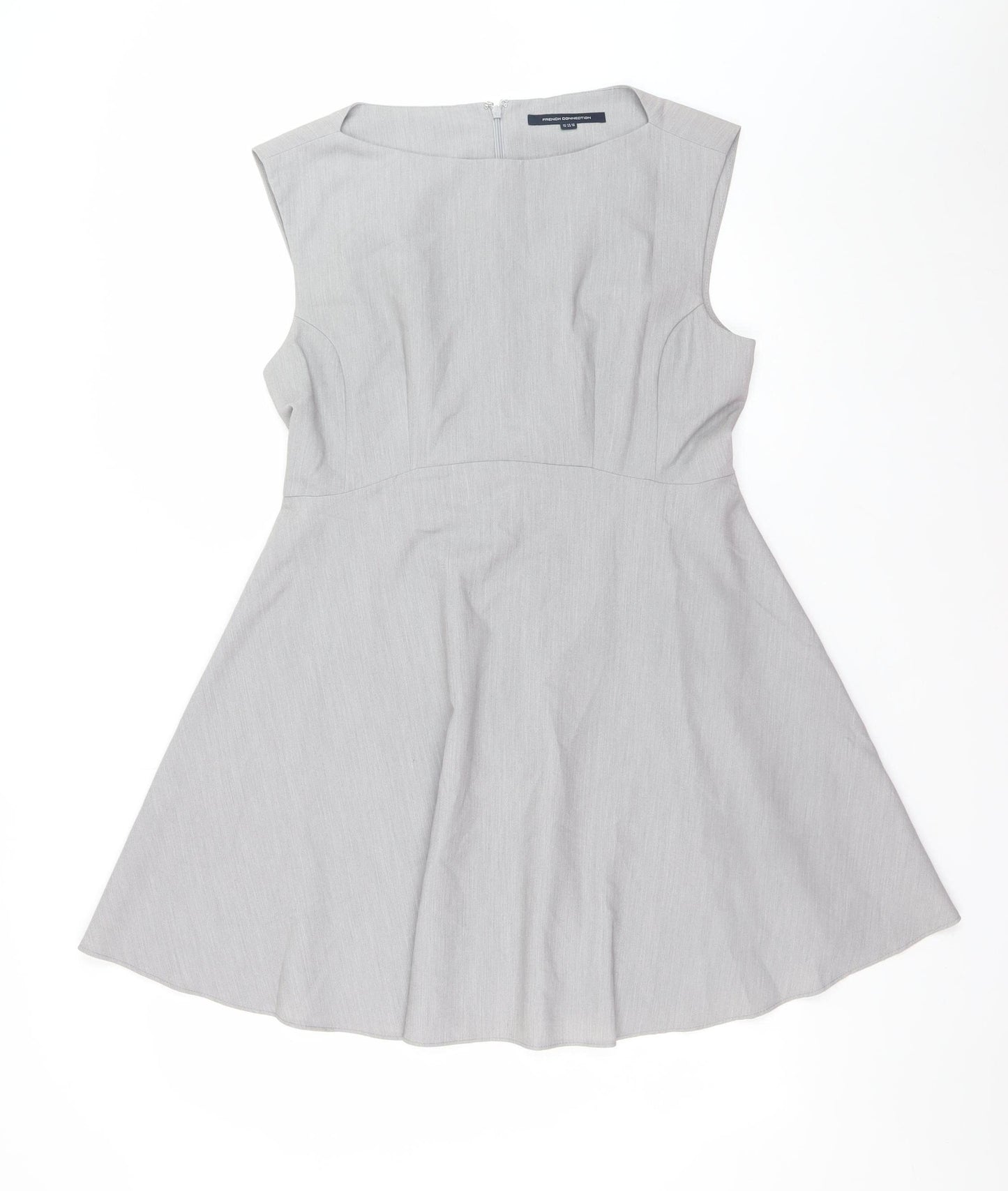 French Connection Women's Grey Sleeveless Fit & Flare Dress Size 14