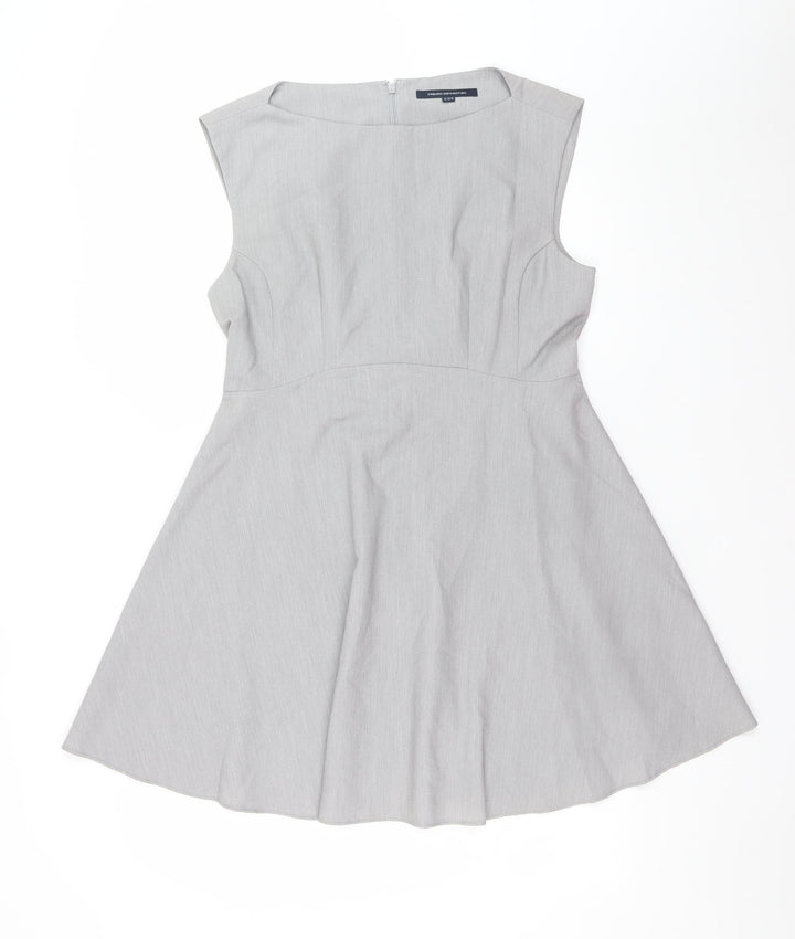French Connection Women's Grey Sleeveless Fit & Flare Dress Size 14