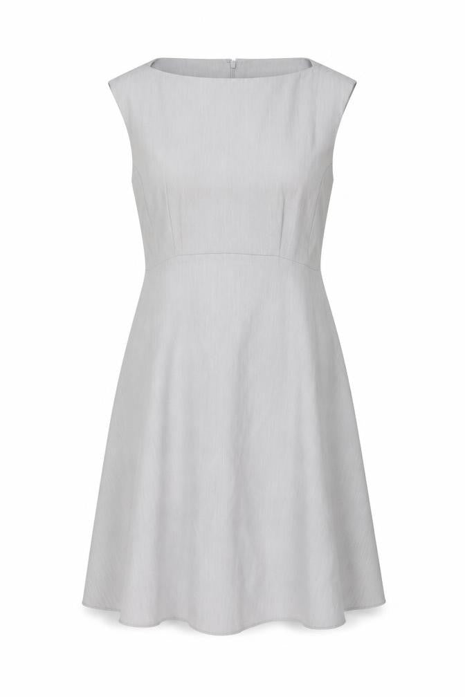 French Connection Women's Grey Sleeveless Fit & Flare Dress Size 14