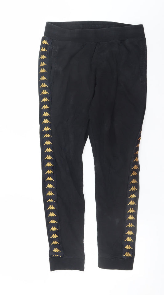 Kappa Men's Black Medium Jogger Trousers with Logo Trim