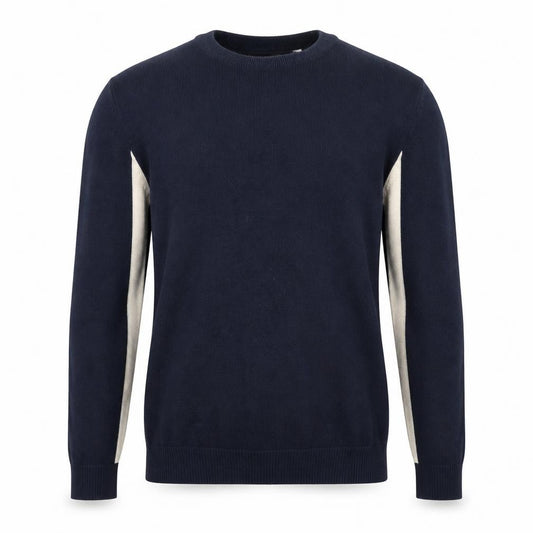 Front view of Dunnes Men’s Navy Blue Cotton Crew Neck jumper M