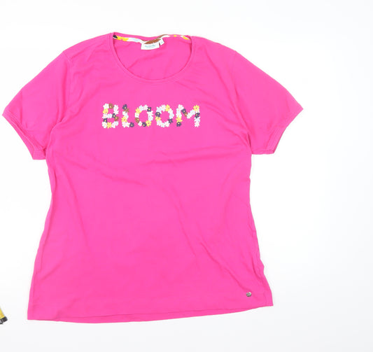 Rebelle by Pastunette Women's Pink Organic Cotton Bloom T-Shirt Size 18