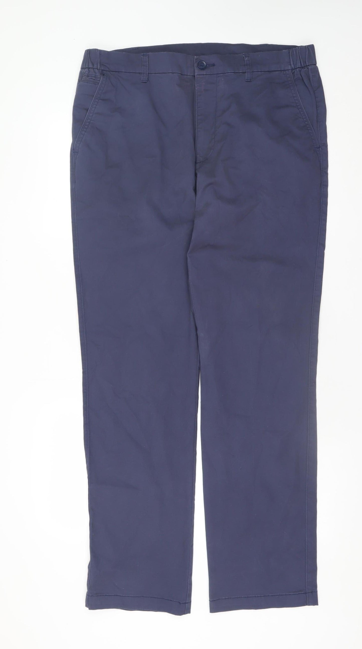 Dunnes Stores Men’s Blue Chino Trousers 36W 33L Cotton Stretch
