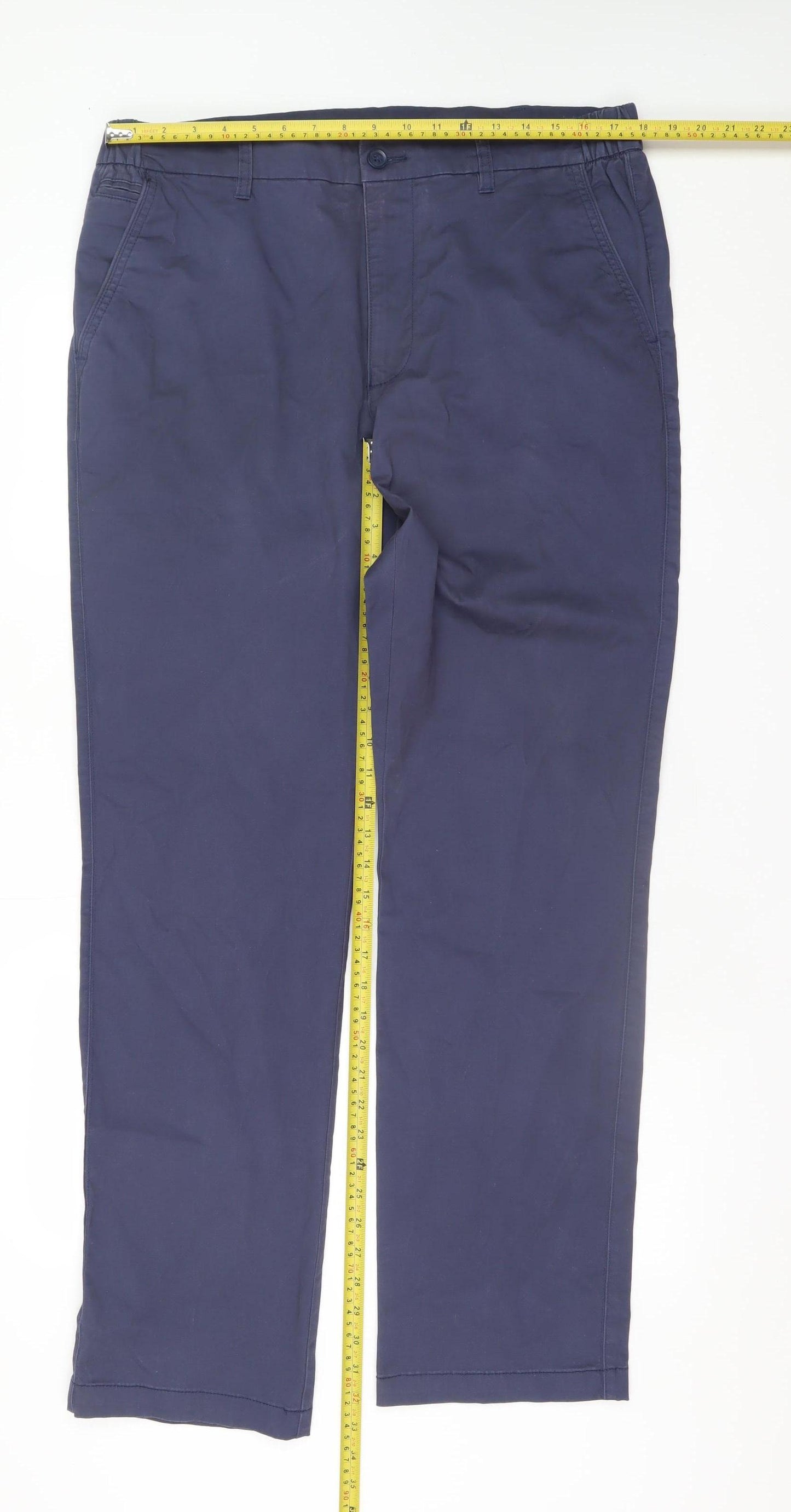 Dunnes Stores Men’s Blue Chino Trousers 36W 33L Cotton Stretch