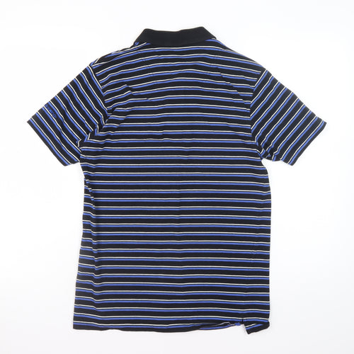 Backswing Men’s Black Striped Cotton Polo Shirt Size S