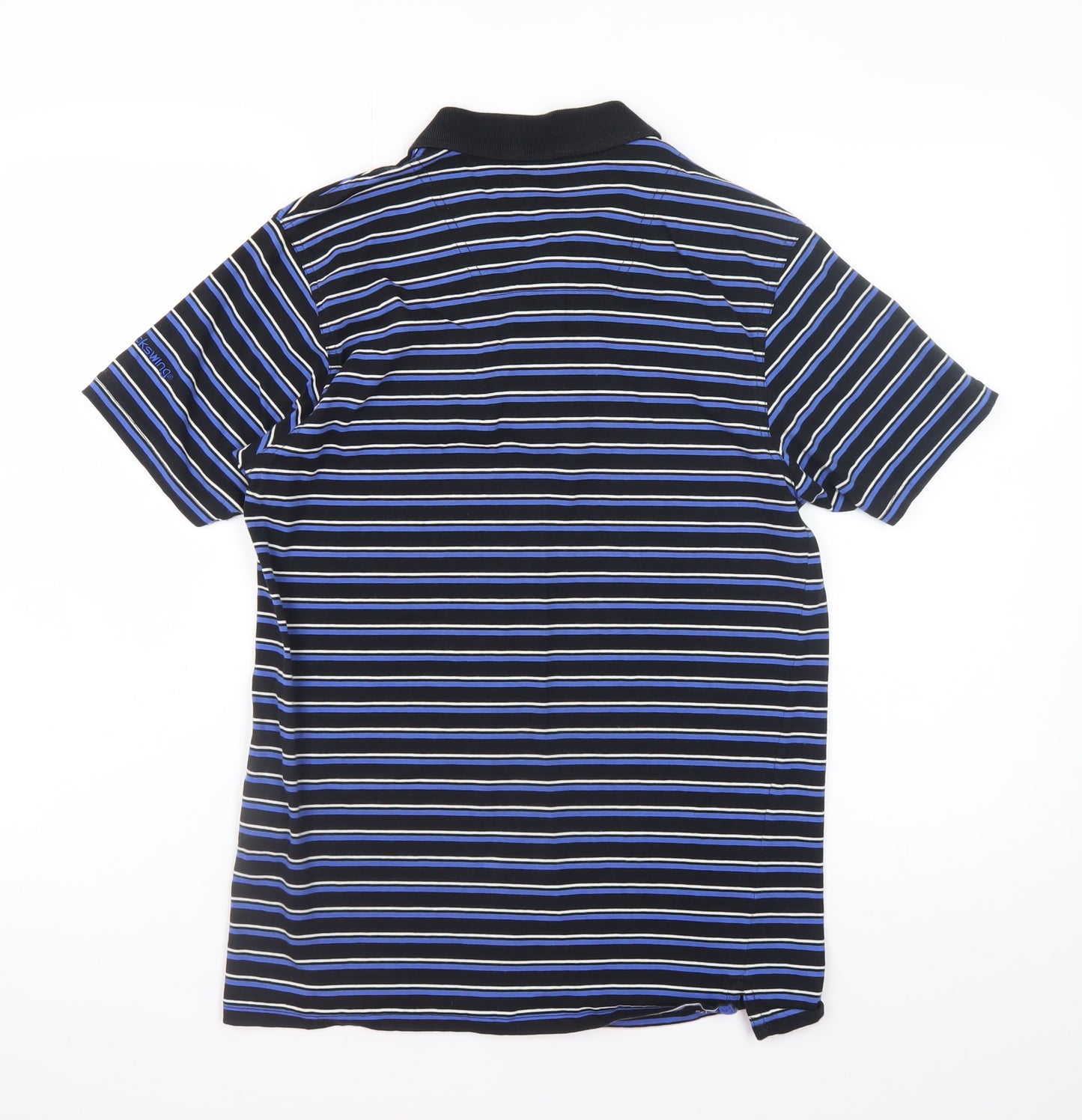 Backswing Men’s Black Striped Cotton Polo Shirt Size S