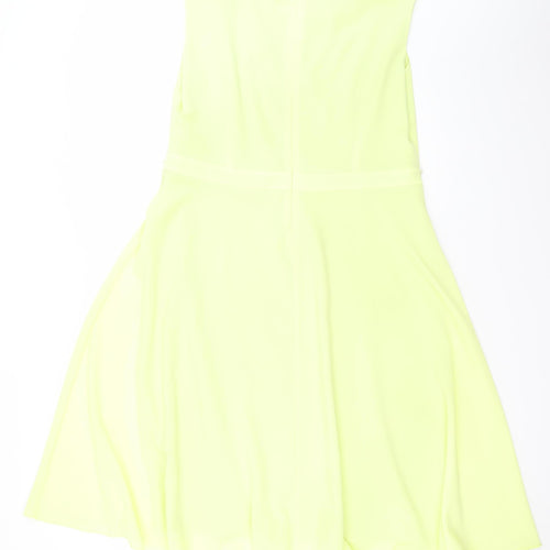 Daisy May Women's Yellow A-Line Sleeveless Beaded Chiffon Dress Size 16