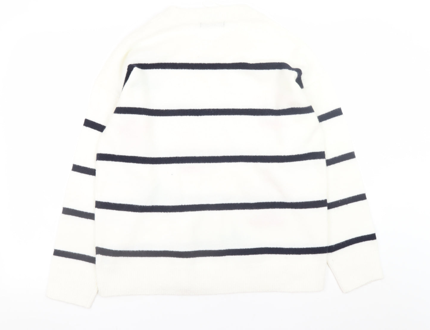 F&F Women’s White Star Stripe Knit Jumper Size 14