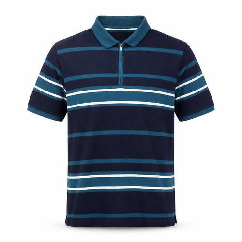 Dunnes Stores Men's Blue Striped Regular Fit Polo Shirt Size S
