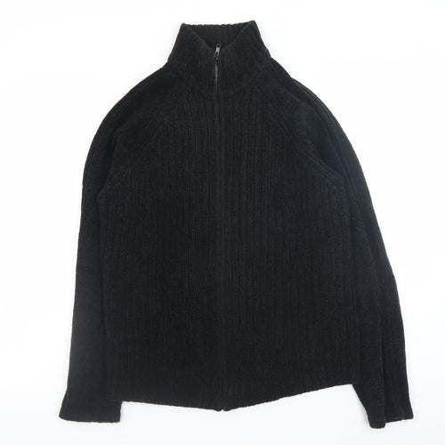 Dunnes Men’s Black Ribbed Half Zip Jumper Size S Acrylic Knit