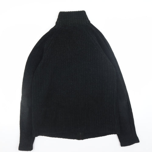 Dunnes Men’s Black Ribbed Half Zip Jumper Size S Acrylic Knit