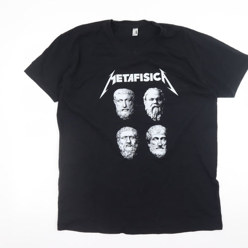 Pampling Unisex Black L Metafisica Graphic Cotton T-Shirt