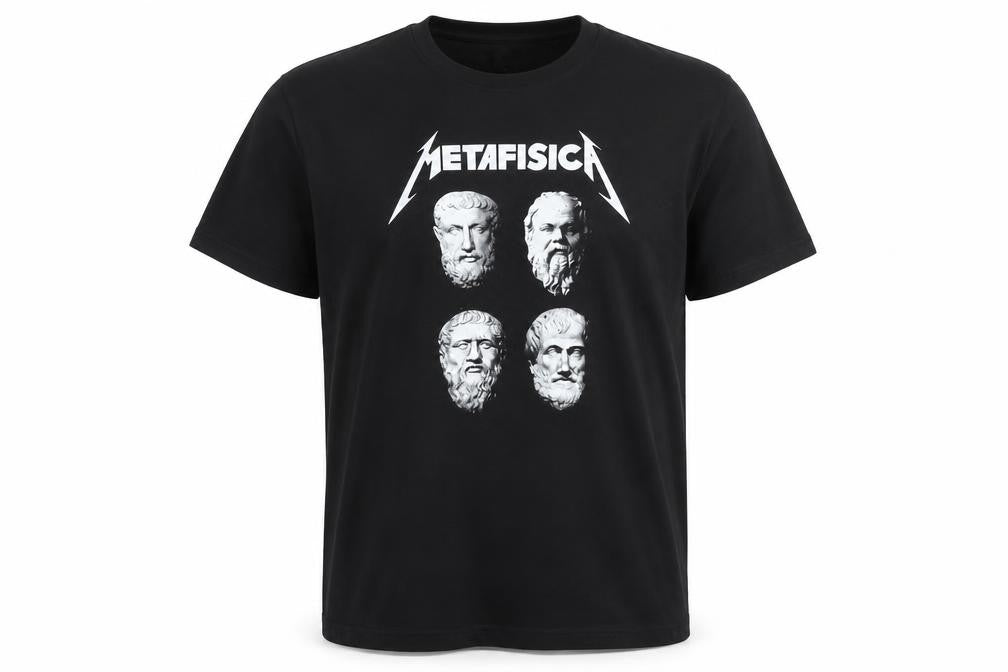 Pampling Unisex Black L Metafisica Graphic Cotton T-Shirt