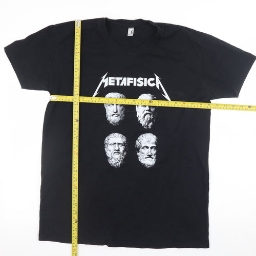Pampling Unisex Black L Metafisica Graphic Cotton T-Shirt