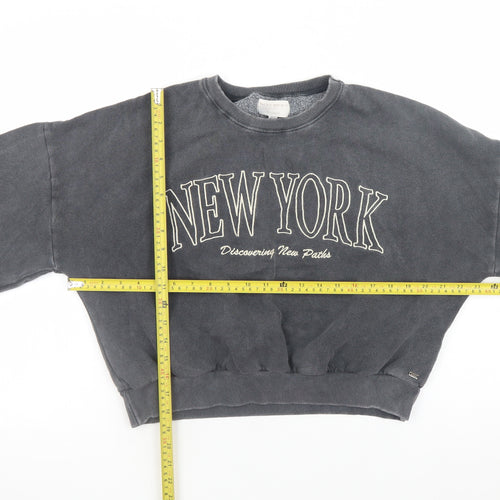 Pull&Bear Pacific Republic Teens Grey New York Pullover Sweatshirt M