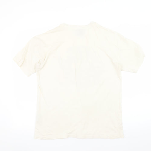 Pull & Bear Women's Ivory Rolling Stones Graphic T-Shirt Size S