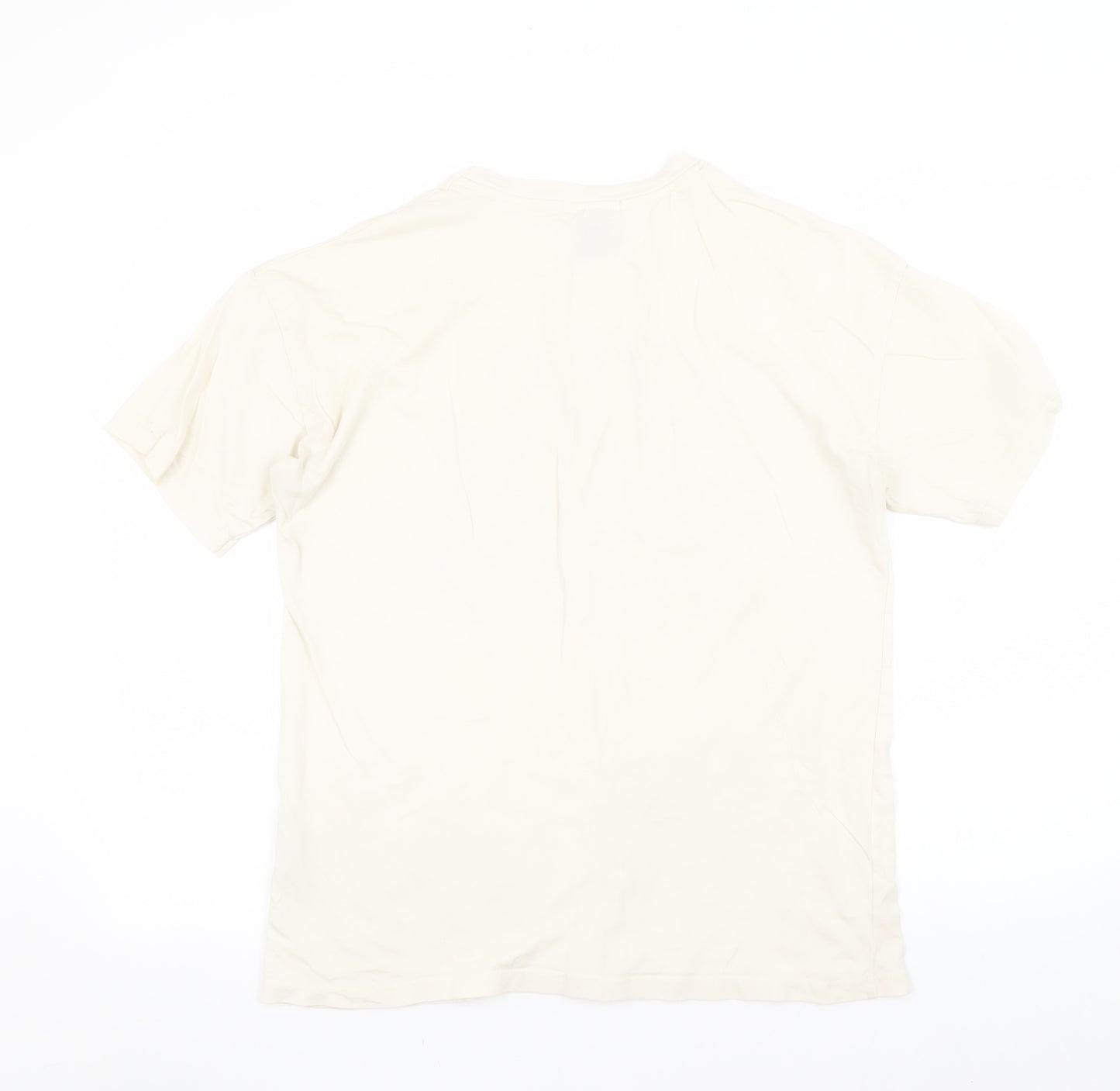 Pull & Bear Women's Ivory Rolling Stones Graphic T-Shirt Size S