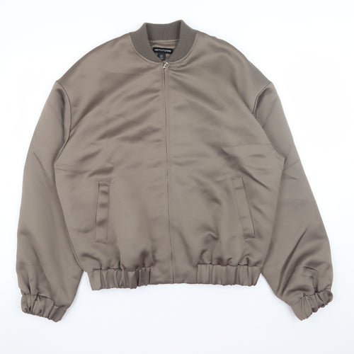 PrettyLittleThing Women’s Brown Bomber Jacket UK 4 Polyester Zip Up