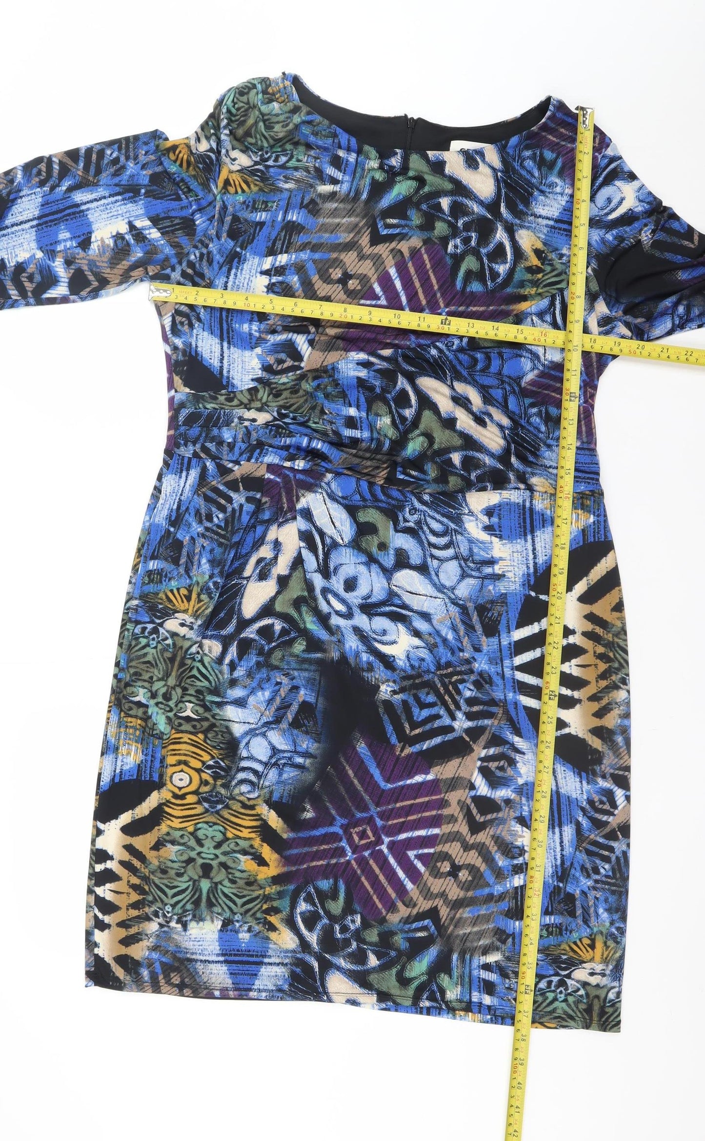 Gerard Womens Multicoloured Geometric Bodycon Dress Size 18