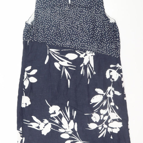 Punt Roma Women Blue Floral Polka Dot Shift Dress Size 16