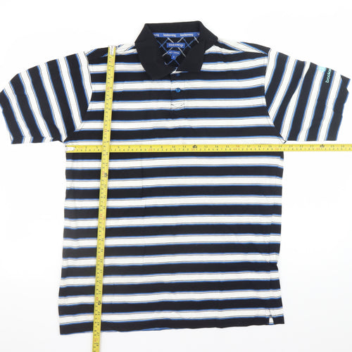 Backswing Men's Black Striped Cotton Golf Polo Shirt Size S