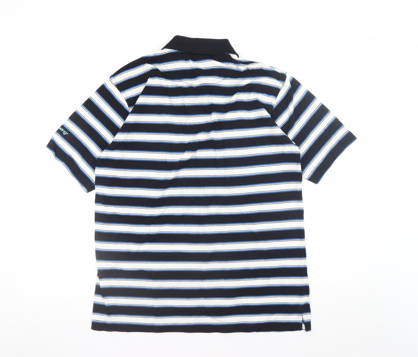 Backswing Men's Black Striped Cotton Golf Polo Shirt Size S