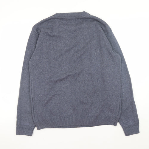 Dunnes Men Blue Geometric V-Neck Pullover Jumper Size S