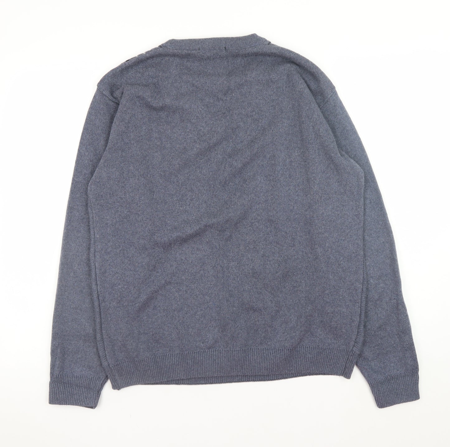 Dunnes Men Blue Geometric V-Neck Pullover Jumper Size S