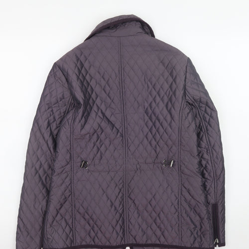 CC Petite Women's Purple Quilted Mid-Length Zip Jacket Size 8