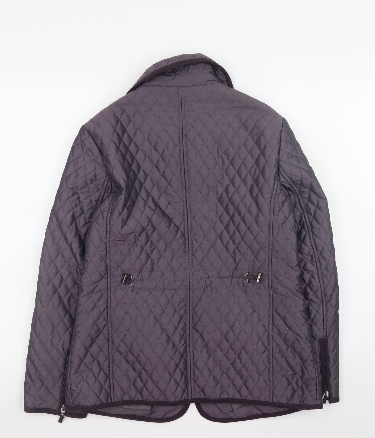 CC Petite Women's Purple Quilted Mid-Length Zip Jacket Size 8