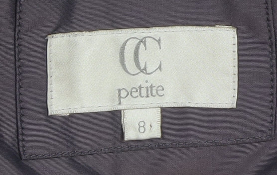 CC Petite Women's Purple Quilted Mid-Length Zip Jacket Size 8