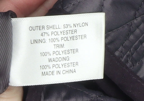 CC Petite Women's Purple Quilted Mid-Length Zip Jacket Size 8