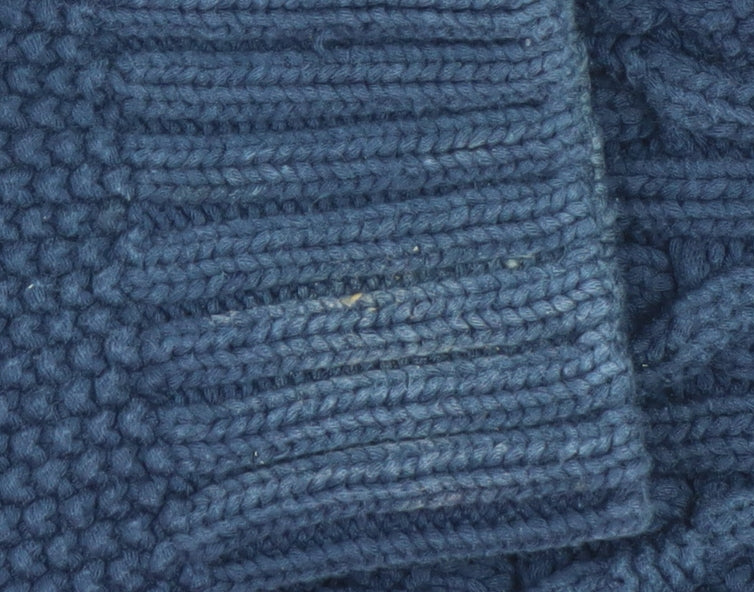 Marks and Spencer Women's Blue Cotton Cable-Knit Jumper Size 12